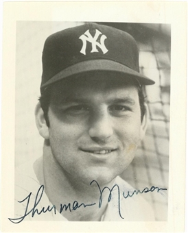Thurman Munson Autographed Photograph Cut (SGC)